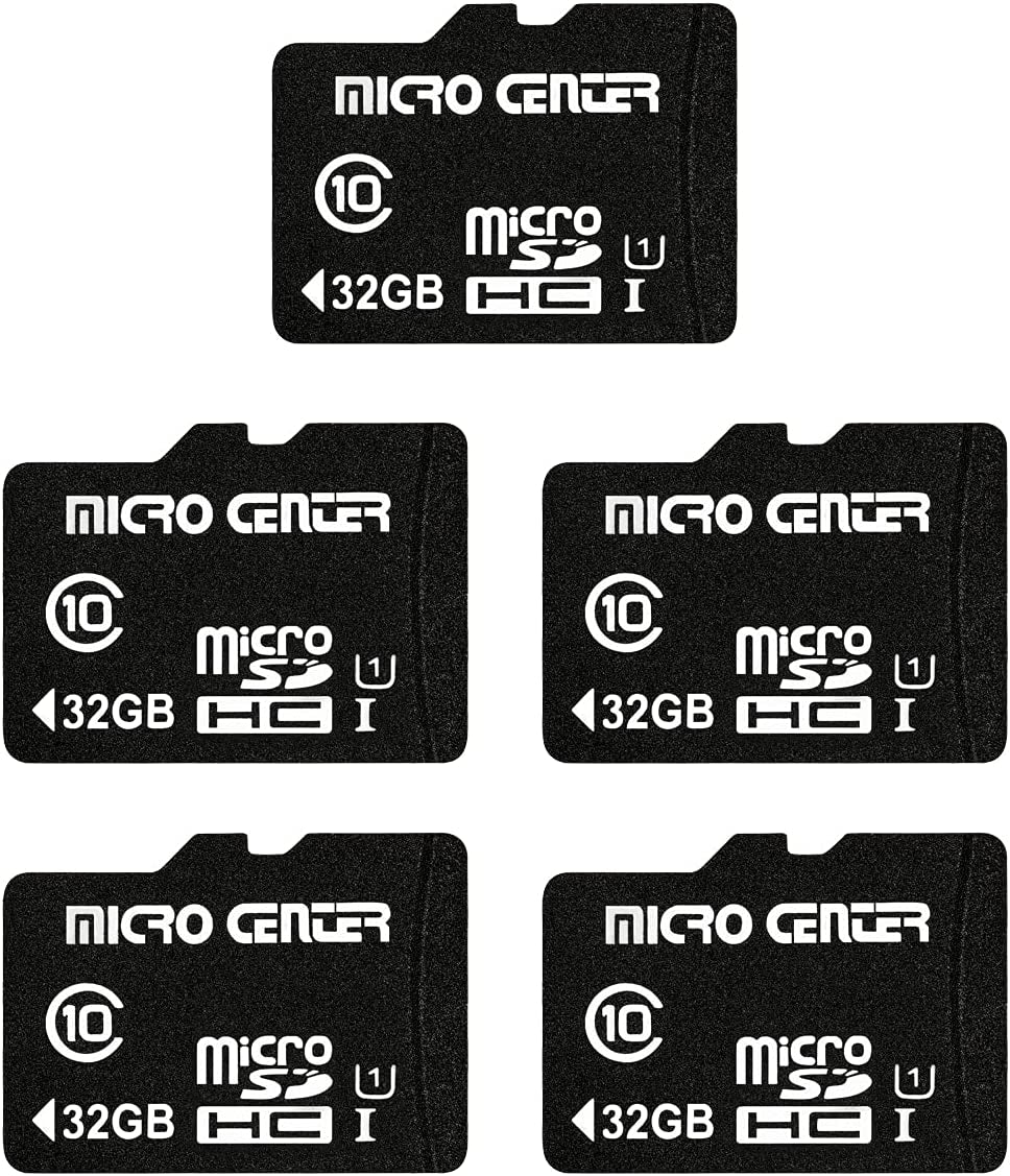 Micro Center 32GB Class 10 Micro SDHC Flash Memory Card with Adapter for Mobile Device Storage Phone, Tablet, Drone & Full HD Video Recording - 80Mb/S UHS-I, C10, U1 (5 Pack)