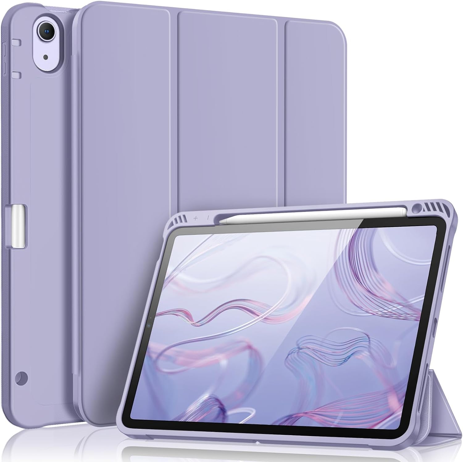 Slimshell Case for Ipad Air 5Th Generation (2022) / 4Th Generation (2020) 10.9 Inch - Flexible Soft TPU Stand Back Cover with Pencil Holder, Auto Sleep/Wake, Composition Book