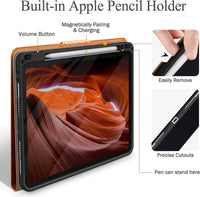 Case for Ipad Pro 11 Inch 2022 4Th Generation, 3Rd/2Nd/1St Gen Stand Cover with Pencil Holder, Auto Sleep/Wake Shockproof Smart Cover, PU Leather(Brown)