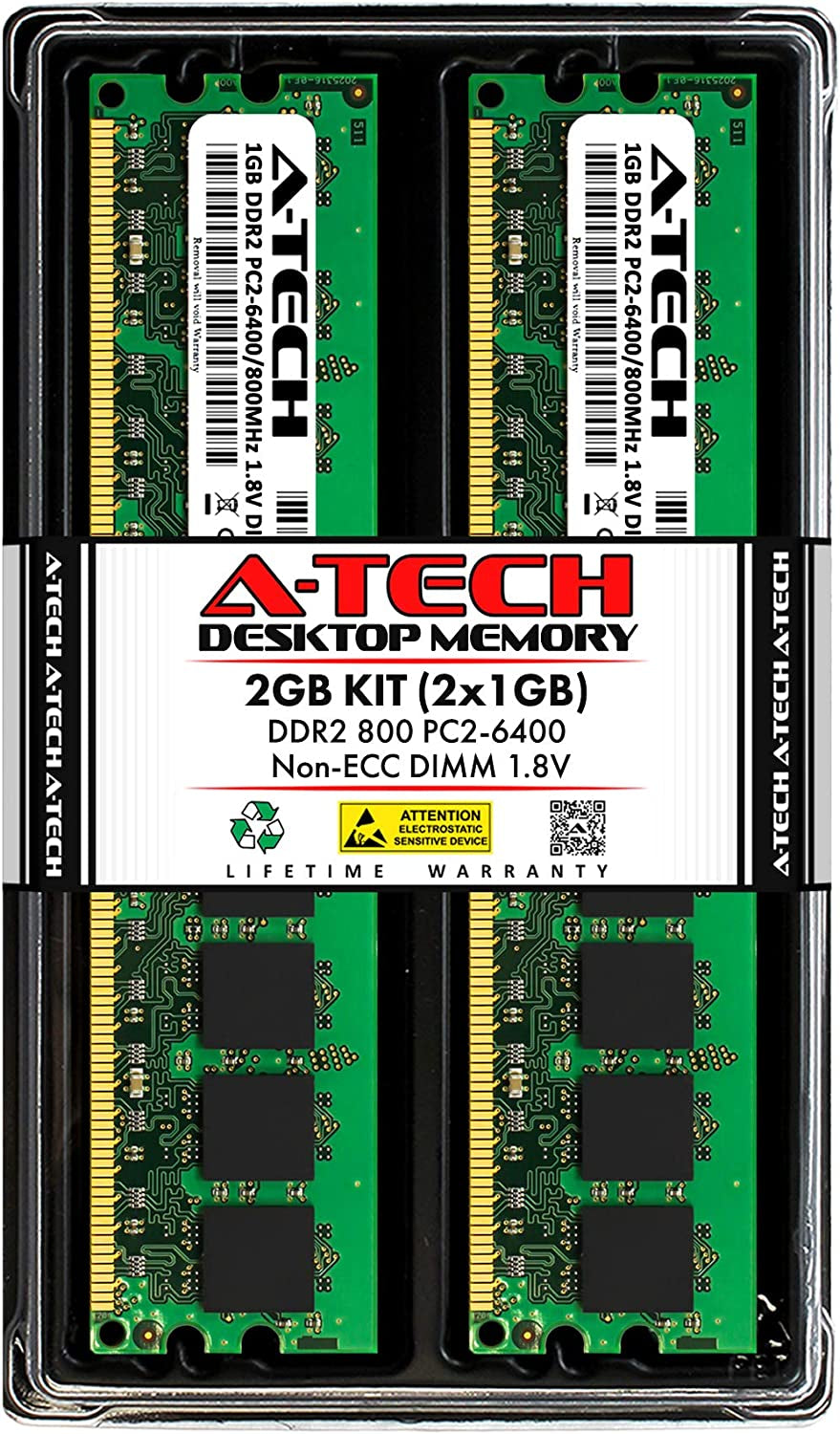 2GB DDR2 800Mhz UDIMM PC2-6400 CL6 1.8V DIMM Non-Ecc Unbuffered Desktop RAM Memory Module