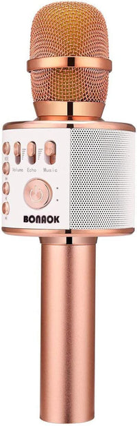 Wireless Bluetooth Karaoke Microphone, 3-In-1 Portable Handheld Mic Speaker Machine for All Smartphones, Gifts to Girls Boys Kids Adults All Age Q37(Black Gold)