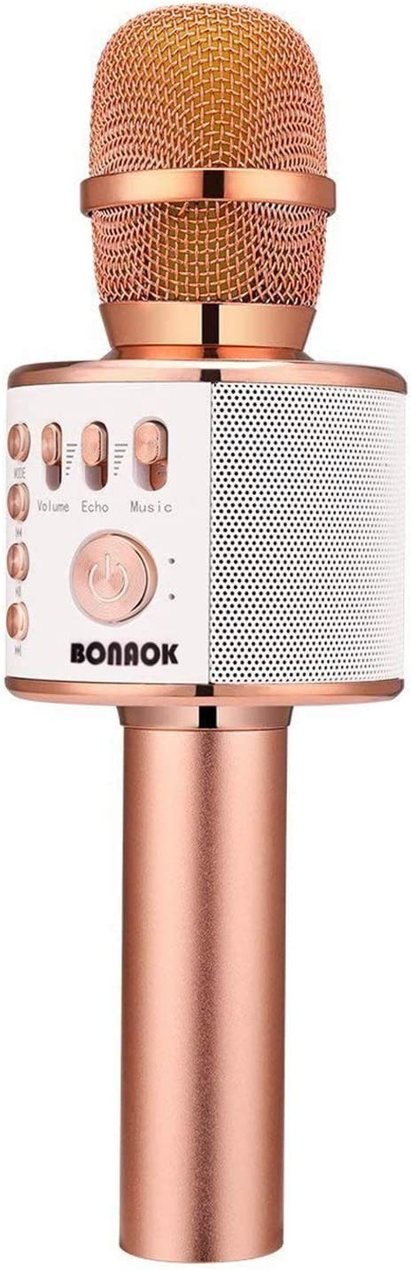 Wireless Bluetooth Karaoke Microphone, 3-In-1 Portable Handheld Mic Speaker Machine for All Smartphones, Gifts to Girls Boys Kids Adults All Age Q37(Black Gold)