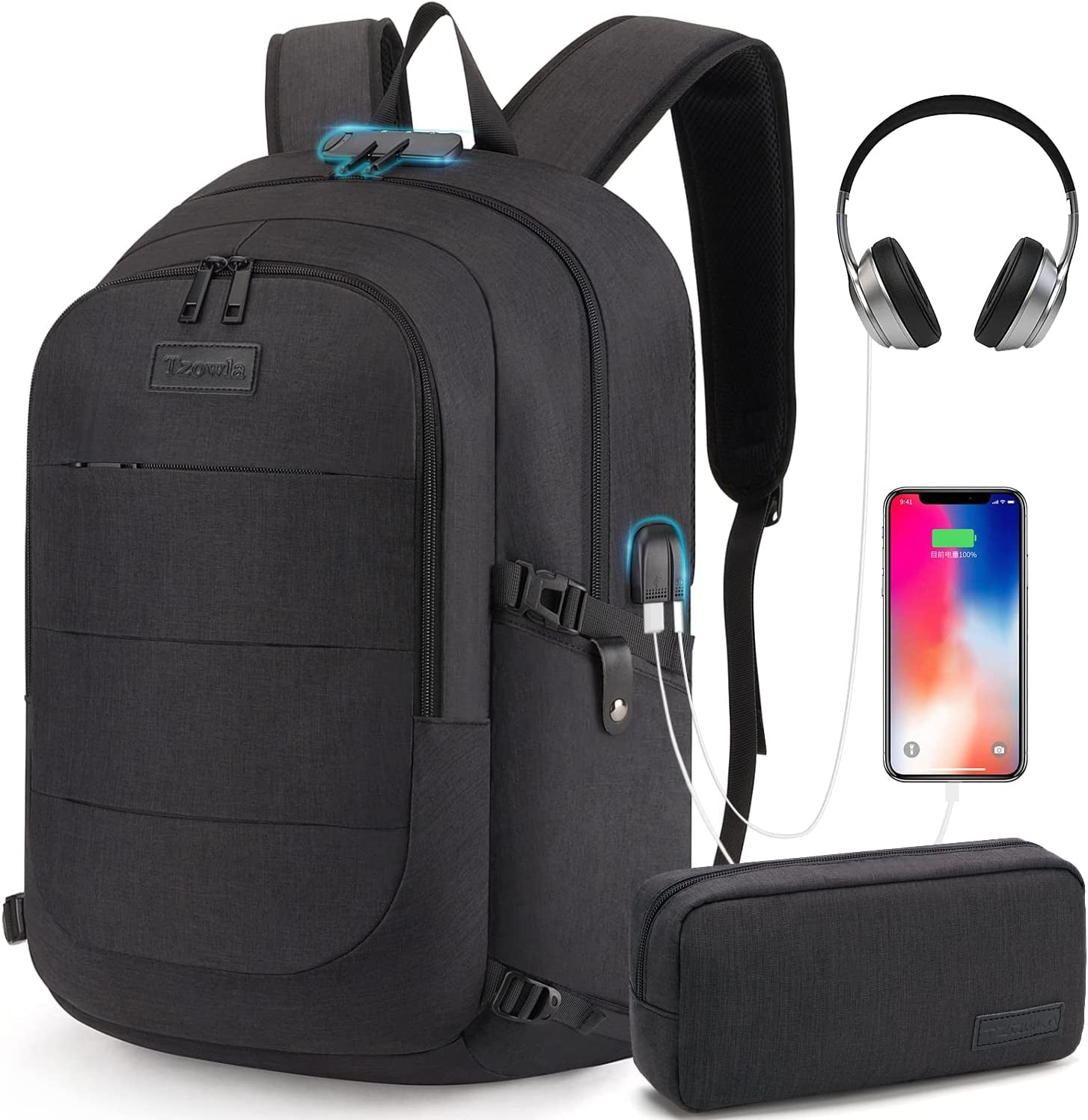 Laptop Backpack for Men Women,Travel Work Security anti Theft Water Resistant Durable Computer Bookbags with USB Charging Port,Gifts, Fit 14.3/15.6 Inch Accessories