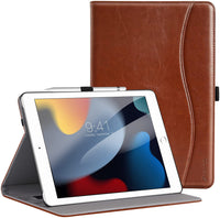 for New Ipad 9Th/8Th/7Th Generation Case 10.2 Inch 2021/2020/2019, Premium PU Leather Folding Stand Cover for Ipad 10.2" 9/8/7 Gen, Brown