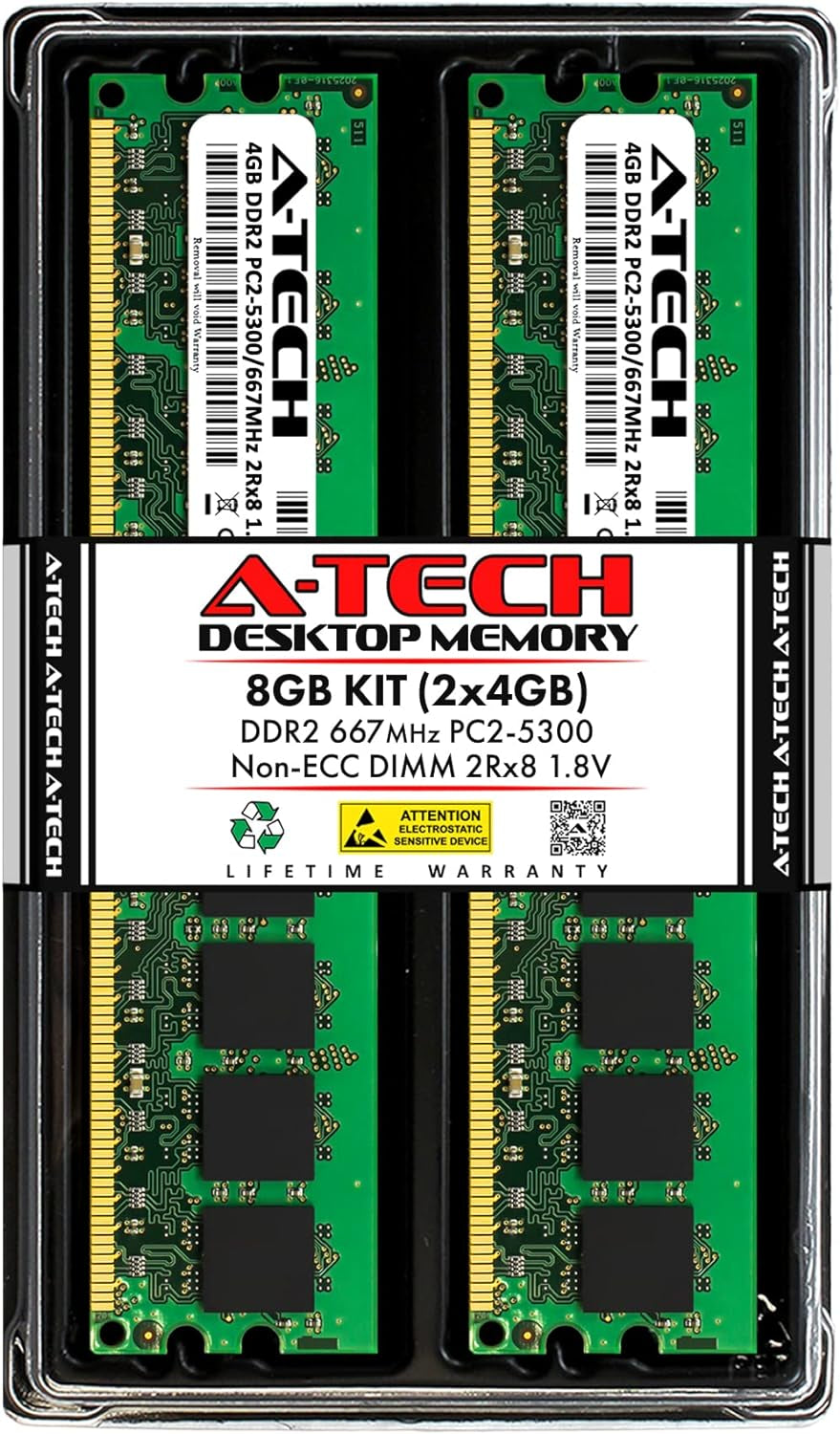 2GB DDR2 800Mhz UDIMM PC2-6400 CL6 1.8V DIMM Non-Ecc Unbuffered Desktop RAM Memory Module