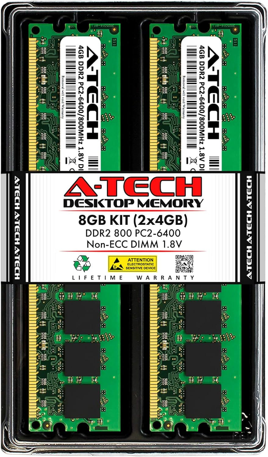 2GB DDR2 800Mhz UDIMM PC2-6400 CL6 1.8V DIMM Non-Ecc Unbuffered Desktop RAM Memory Module