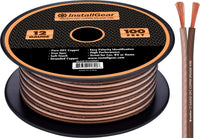 12 Gauge Speaker Wire with 12 Banana Plugs (100Ft) - 12 AWG Speaker Wire Speaker Cable 99.9% | Oxygen-Free Copper - True Spec and Touch Cable | Speaker Wire 12 Gauge | Outdoor Speaker Wire