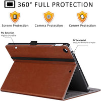 for New Ipad 9Th/8Th/7Th Generation Case 10.2 Inch 2021/2020/2019, Premium PU Leather Folding Stand Cover for Ipad 10.2" 9/8/7 Gen, Brown