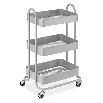 3 Tier Metal Cart Alloy Gray