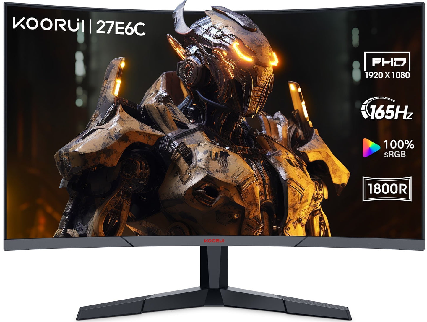 27 Inch Curved Gaming Monitor, 165Hz FHD Computer Monitors, 100% Srgb,Adaptive Sync,27E6C