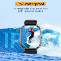 Smart Watch for Android Phone Iphone Compatible IP67 Waterproof Smart Watch Touch Screen Fitness Tracker Fitness Watch Men Women（Black）