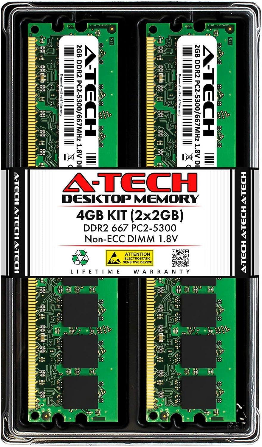 2GB DDR2 800Mhz UDIMM PC2-6400 CL6 1.8V DIMM Non-Ecc Unbuffered Desktop RAM Memory Module