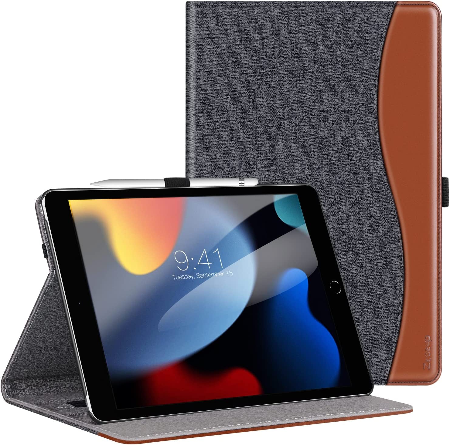 for New Ipad 9Th/8Th/7Th Generation Case 10.2 Inch 2021/2020/2019, Premium PU Leather Folding Stand Cover for Ipad 10.2" 9/8/7 Gen, Brown