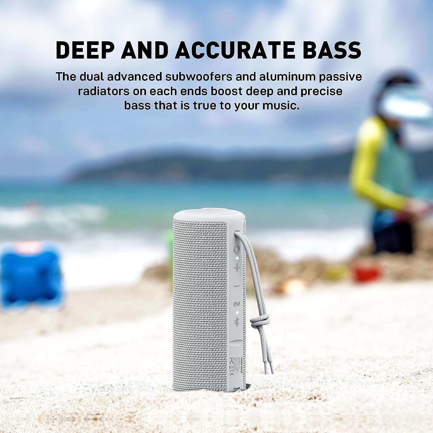 Outdoor Portable Bluetooth Wireless Speaker Waterproof - Grey