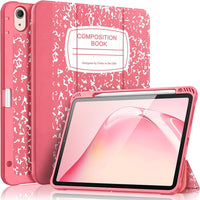 Slimshell Case for Ipad Air 5Th Generation (2022) / 4Th Generation (2020) 10.9 Inch - Flexible Soft TPU Stand Back Cover with Pencil Holder, Auto Sleep/Wake, Composition Book