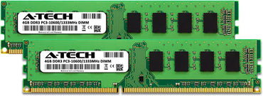 RAM 8GB Kit (2X4Gb) DDR3 1333 Mhz PC3-10600 DIMM - Desktop Computer Memory - CL9 240-Pin UDIMM Non-Ecc Unbuffered Upgrade Modules