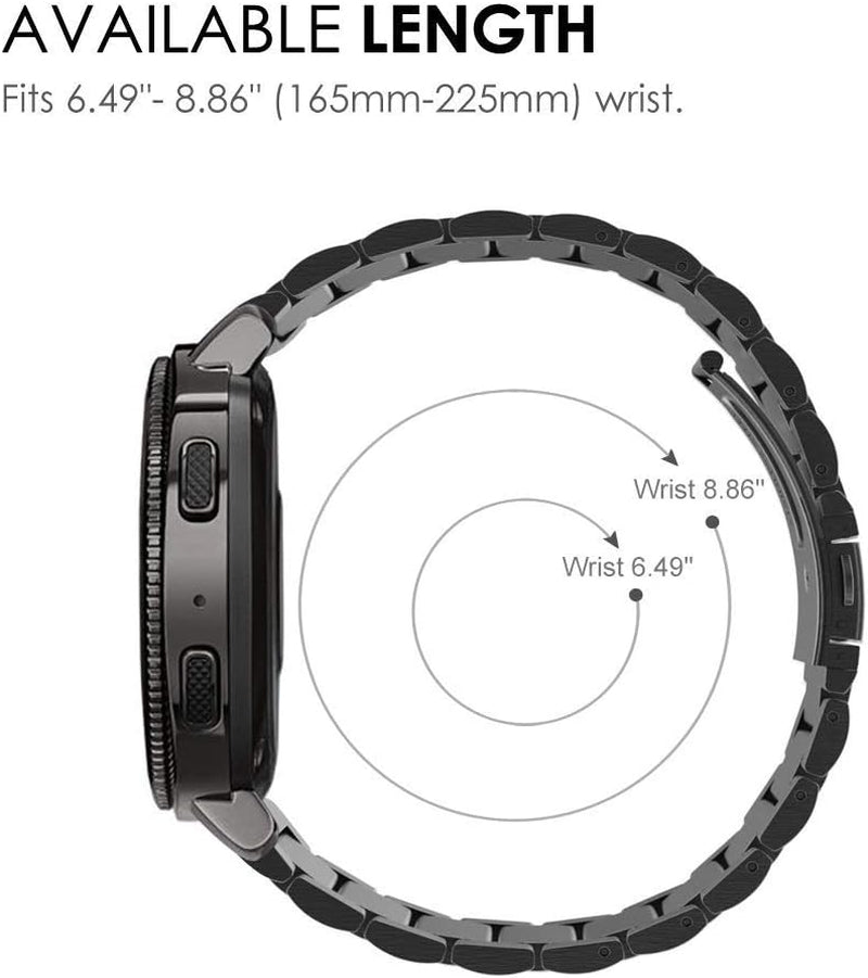 Band Compatible with Samsung Galaxy Watch 6/4 Classic 47Mm 43Mm / 42Mm 46Mm, Watch 6/5/4 40Mm 44Mm, Watch 5 Pro 45Mm, 20Mm Stainless Steel Metal Bands Replacement Bracelet Strap