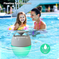 Portable Bluetooth Speaker with Colorful Lights, Floating Pool Speaker IP67 Waterproof Speaker,Louder Volume,Mic,82Ft Wireless Range Hot Tub Speaker for Outdoor Pool Home Party Travel.