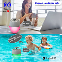 Portable Bluetooth Speaker with Colorful Lights, Floating Pool Speaker IP67 Waterproof Speaker,Louder Volume,Mic,82Ft Wireless Range Hot Tub Speaker for Outdoor Pool Home Party Travel.