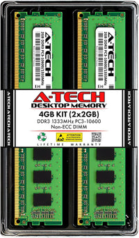 RAM 8GB Kit (2X4Gb) DDR3 1333 Mhz PC3-10600 DIMM - Desktop Computer Memory - CL9 240-Pin UDIMM Non-Ecc Unbuffered Upgrade Modules