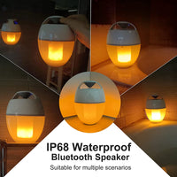 LED Flame Speakers, Floating Bluetooth Speaker for Pool, IP68 Waterproof Wireless Speaker, Hot Tub Speaker with Rich Bass, HD Stereo Sound, Hands-Free Portable Bluetooth Speaker for Outdoor