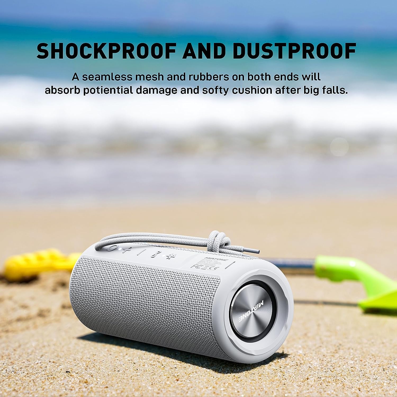 Outdoor Portable Bluetooth Wireless Speaker Waterproof - Grey