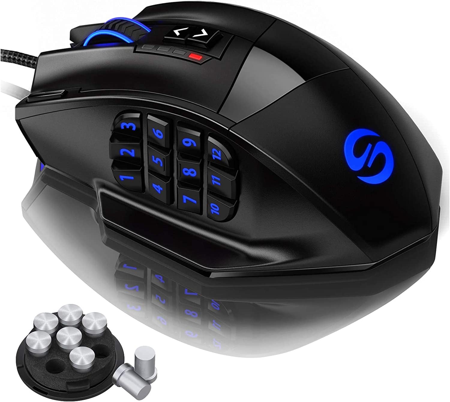 Venus Pro RGB Wireless MMO Gaming Mouse, 16,000 DPI Optical Sensor, 2.4 Ghz Transmission Technology, Ergonomic Design, 16M Chroma RGB Lighting, 16 Programmable Buttons, up to 70 Hours