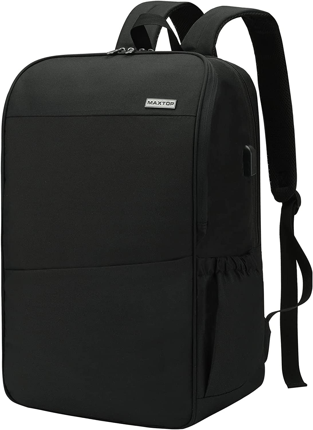 Deep Storage Laptop Backpack with USB Charging Port[Water Resistant] College Computer Bookbag Fits 16 Inch Laptop,Black