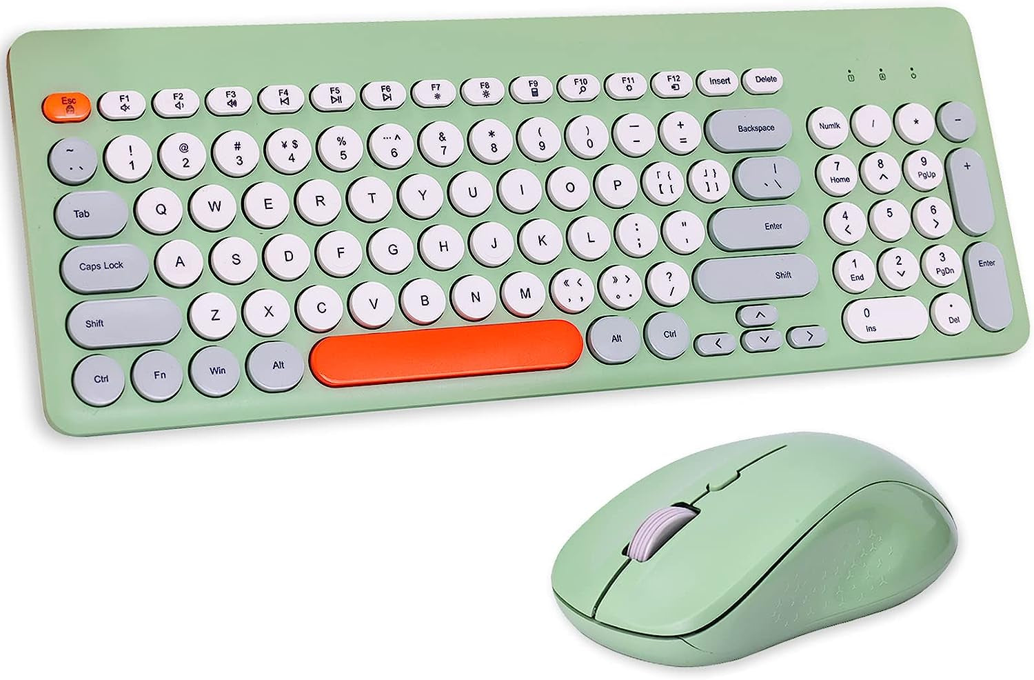 Wireless Keyboard and Mouse Combo, Sweet Pink Cute Keyboard, 2.4G USB Ergonomic Full-Sized Mute Keyboard for Computer, Laptop, PC Desktops, Mac