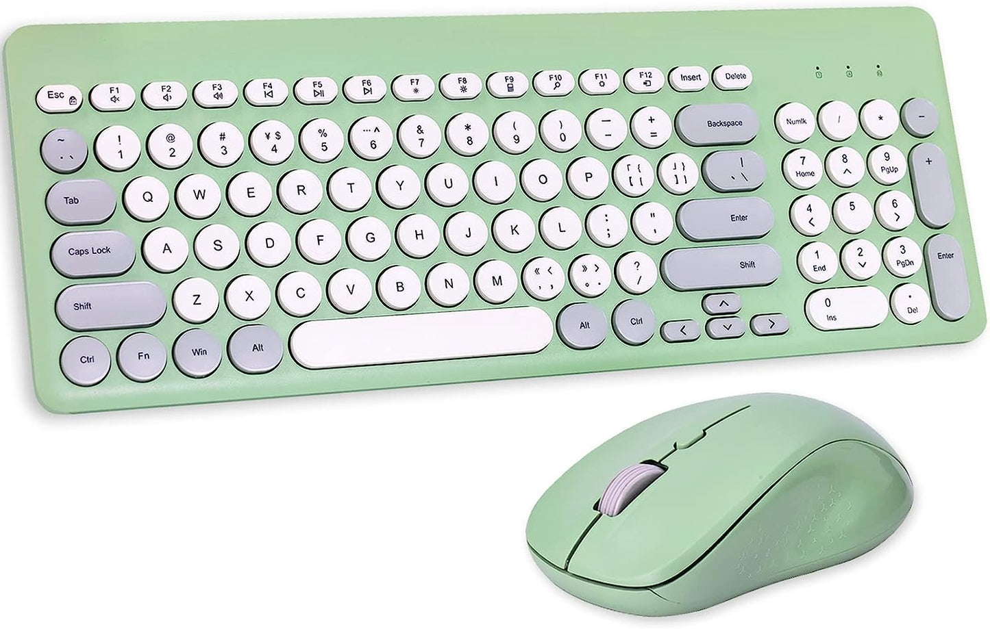 Wireless Keyboard and Mouse Combo, Sweet Pink Cute Keyboard, 2.4G USB Ergonomic Full-Sized Mute Keyboard for Computer, Laptop, PC Desktops, Mac