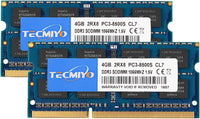 8GB Kit (2X4Gb) DDR3 1066Mhz PC3-8500 PC3-8500S Non ECC Unbuffered 1.5V CL7 2RX8 Dual Rank 204 Pin SODIMM Laptop Notebook Computer Memory Ram