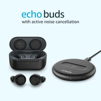 Echo Buds with Active Noise Cancellation (2021 Release, 2Nd Gen) | Wired Charging Case | Black