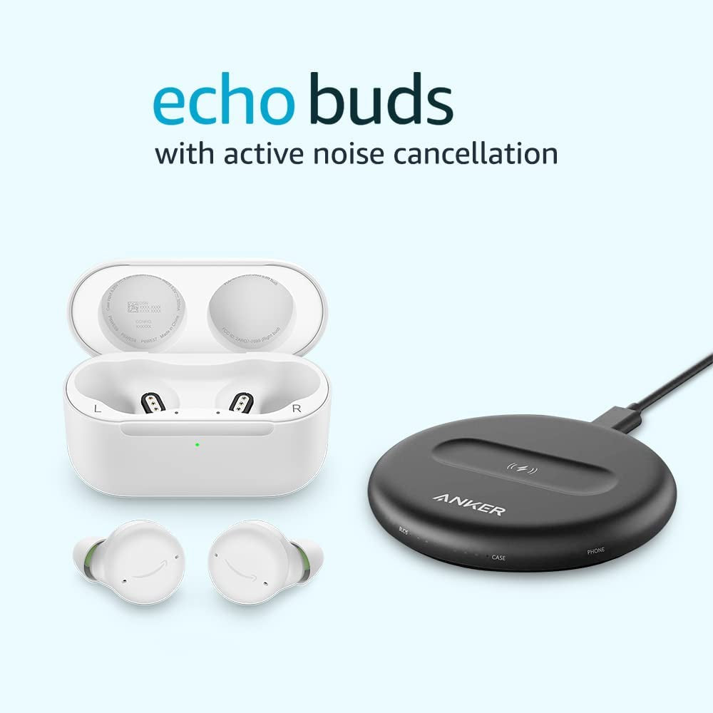 Echo Buds with Active Noise Cancellation (2021 Release, 2Nd Gen) | Wired Charging Case | Black