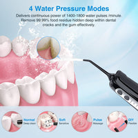 Cordless Water Dental Flosser Teeth Cleaner,  Professional 300ML Tank DIY Mode USB Rechargeable Dental Oral Irrigator for Home and Travel, IPX7 Waterproof 4 Modes Irrigate for Oral Care Blue