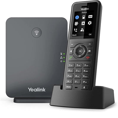 Yealink W77P IP Phone - Cordless - Corded - DECT, Bluetooth - Desktop, Wall Mountable - Black, Classic Gray