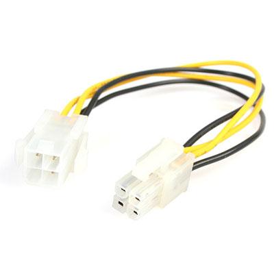 This 4 Pin P4 CPU Power Extension Cable extends the reach of your ATX12V power supply CPU power connector by 8in making it easier to make the necessary power connection without having to "stretch" the CPU power connector from the power supply. n