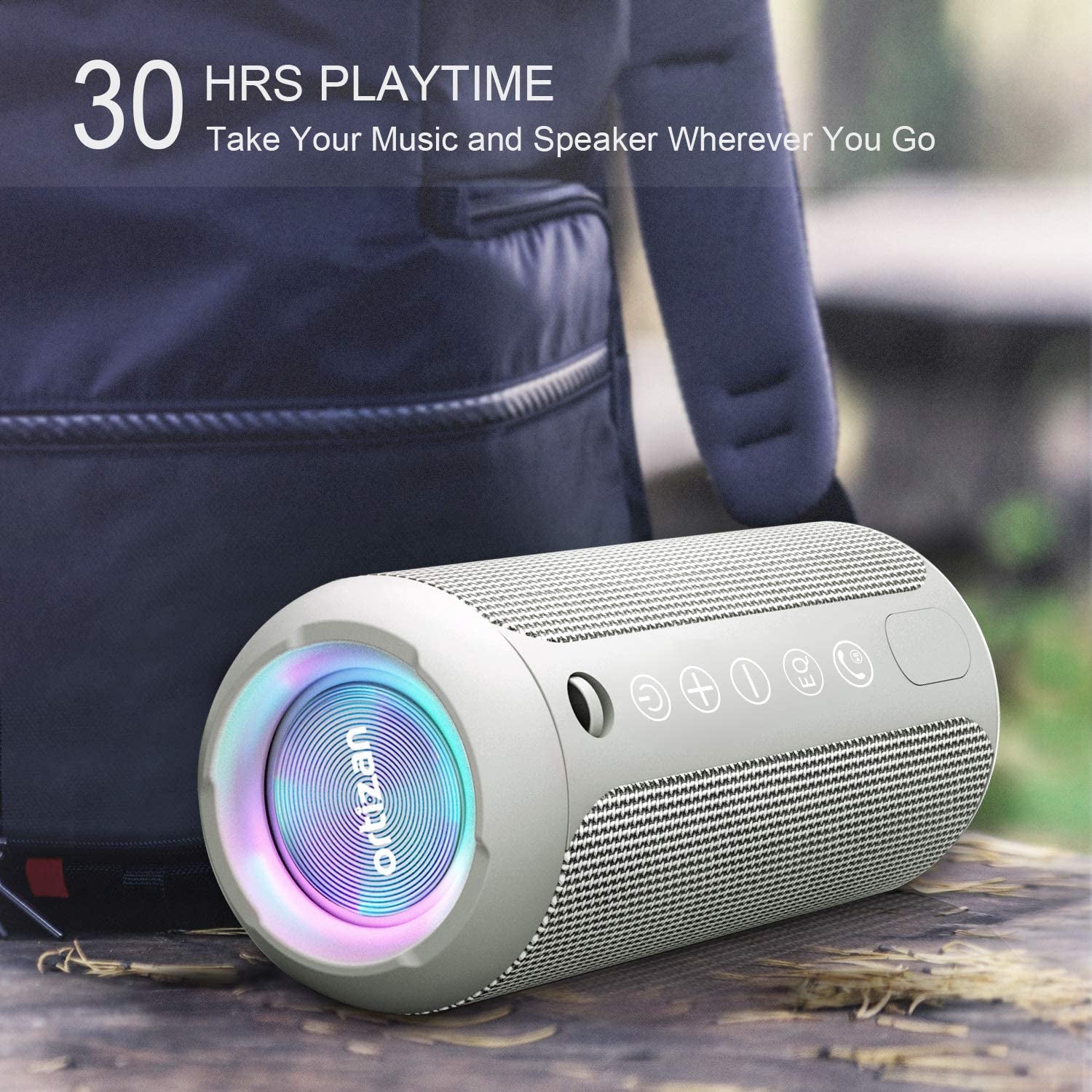 Portable Bluetooth Speaker, IPX7 Waterproof Wireless Speaker with 24W Loud Stereo Sound, Outdoor Speakers with Bluetooth 5.0, 30H Playtime,66Ft Bluetooth Range,Tws Pairing for Home