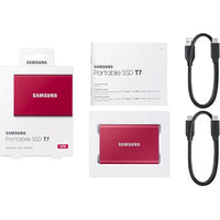 Samsung T7 MU-PC2T0R/AM 2 TB Portable Solid State Drive - External - PCI Express NVMe - Metallic Red