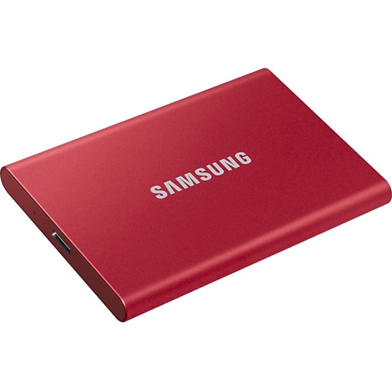 Samsung T7 MU-PC2T0R/AM 2 TB Portable Solid State Drive - External - PCI Express NVMe - Metallic Red