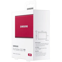 Samsung T7 MU-PC2T0R/AM 2 TB Portable Solid State Drive - External - PCI Express NVMe - Metallic Red