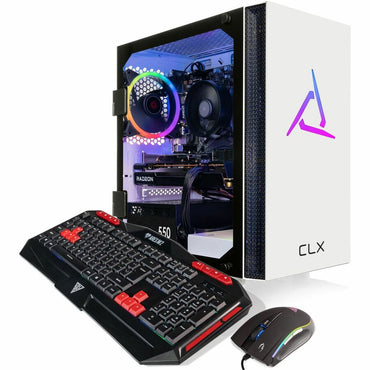 CLX SET TGMSETRXM2508WM Gaming Desktop Computer - AMD Ryzen 5 5600 Hexa-core (6 Core) 3.50 GHz - 16 GB RAM DDR4 SDRAM - 1 TB M.2 PCI Express NVMe SSD - Micro Tower - White