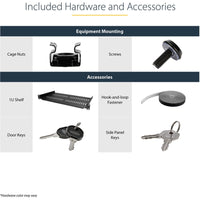 StarTech.com 4-Post 18U Wall Mount Network Cabinet, 19" Hinged Wall-Mounted Server Rack for Data / IT Equipment, Lockable Rack Enclosure