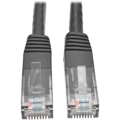 Cat6 Gigabit Molded Patch Cable RJ45 M/M 550MHz 24 AWG Black 10'