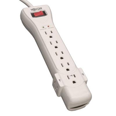 Eaton Tripp Lite Series Protect It! 7-Outlet Surge Protector, 7 ft. Cord with Right-Angle Plug, 2160 Joules, Diagnostic LEDs, Light Gray Housing